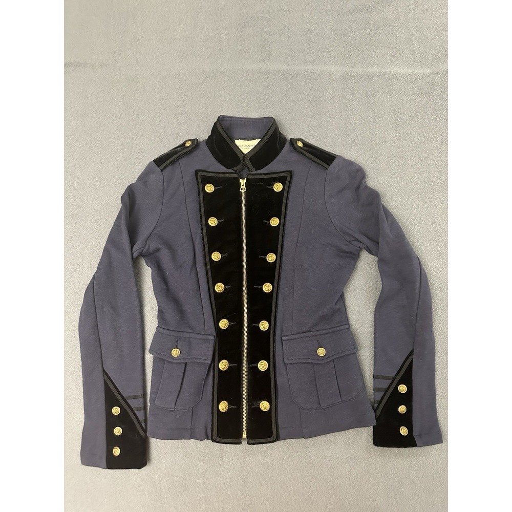 Ralph Lauren Denim & Supply Blue Terry  Military Cadet Jacket S $198